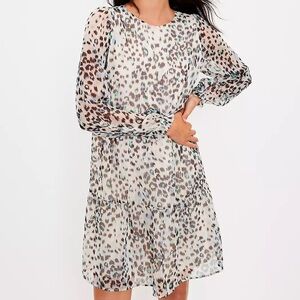 NWT Loft Shimmer Animal print Swing dress Size XS